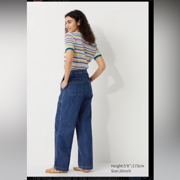 Final Price- No Offers! Ines de la Fressange for Uniqlo Trouser Jeans - Picture 14 of 15